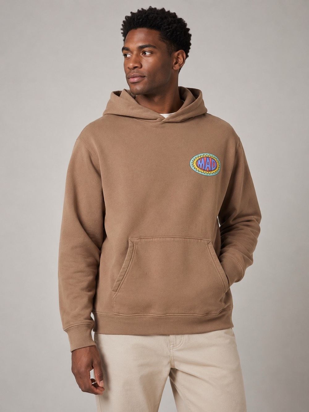 MADHAPPY Mens Solar Fleece Hoodie In Beech Mens M